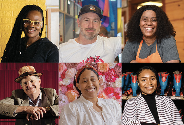 Portrait images of six individuals showing diversity of genders and races