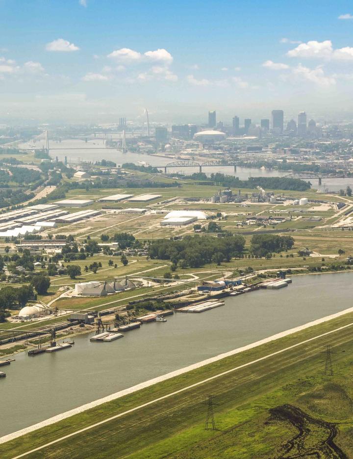 Image of St. Louis region and river