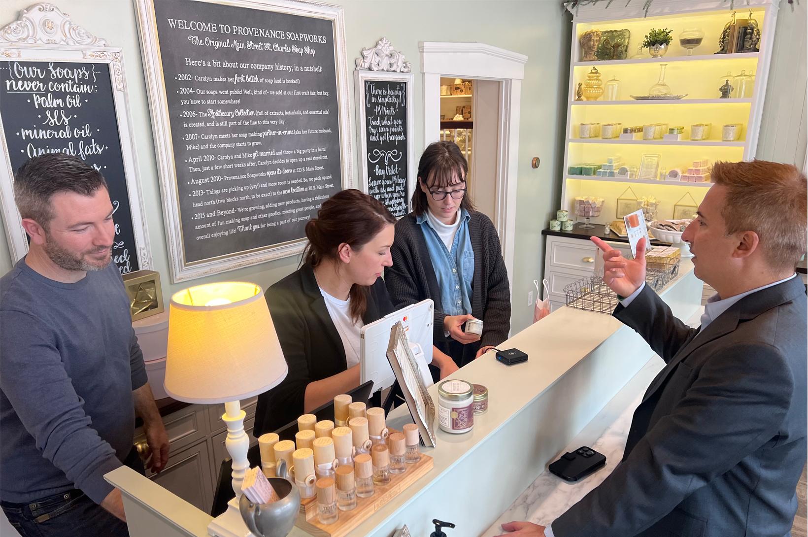 Main Street STL: Greater St. Louis, Inc. goes to St. Charles, Missouri. CEO Jason Hall shops at Provenance Soapworks in St. Charles, Missouri.