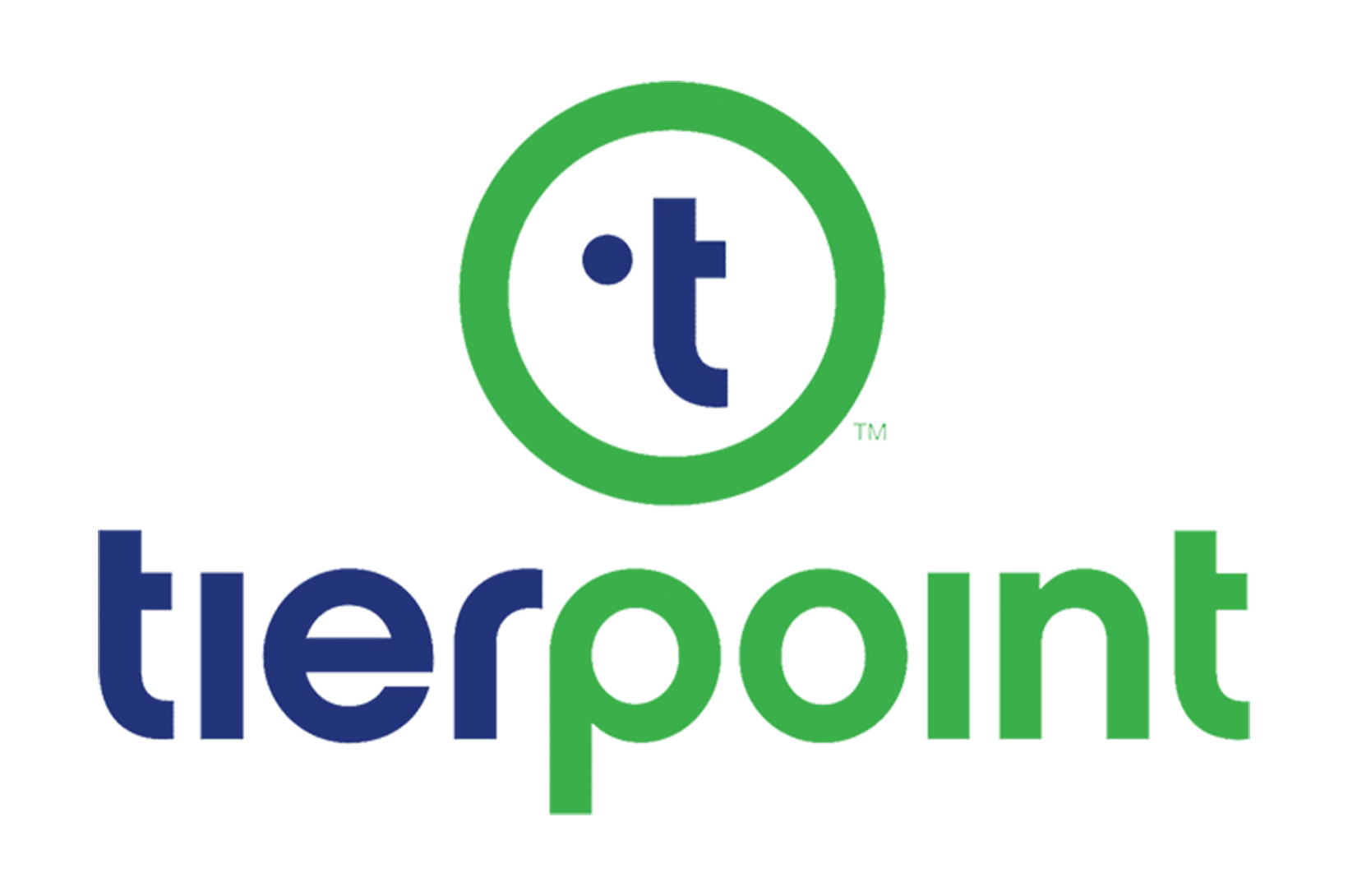 Tierpoint - newsroom The green and blue Tierpoint logo on a white background