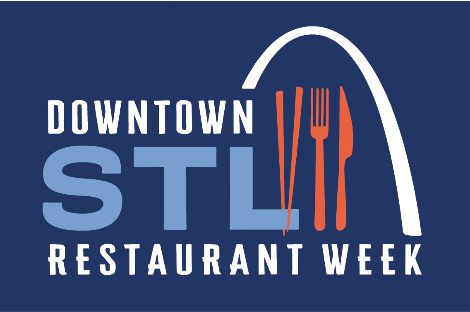 Downtown STL Restaurant Week Navy blue Downtown STL restaurant week logo
